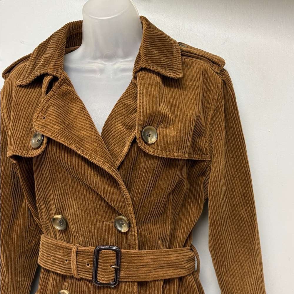 GAP Corduroy Belted Trench Coat – Women’s XL – Brown - Picture 2 of 11